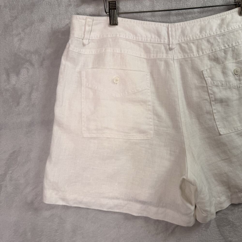 Tommy Bahama 100% Linen Shorts Women's 12 White Resortwear Beach Summer Vacation - Picture 12 of 15